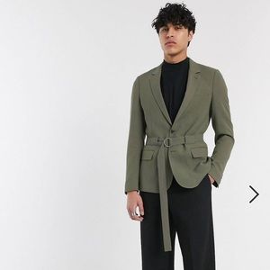 Green Belted Blazer